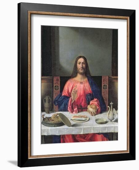 The Supper at Emmaus (Oil on Panel) (Detail of 97010)-Giovanni Bellini-Framed Giclee Print