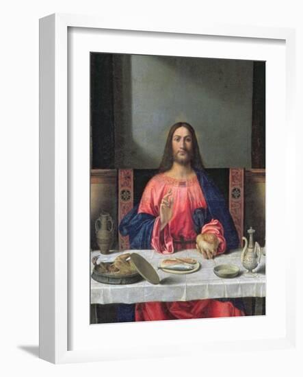 The Supper at Emmaus (Oil on Panel) (Detail of 97010)-Giovanni Bellini-Framed Giclee Print