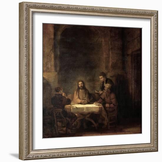 The Supper at Emmaus-Rembrandt van Rijn-Framed Premium Giclee Print