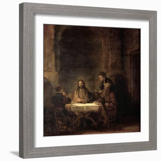 The Supper at Emmaus-Rembrandt van Rijn-Framed Premium Giclee Print