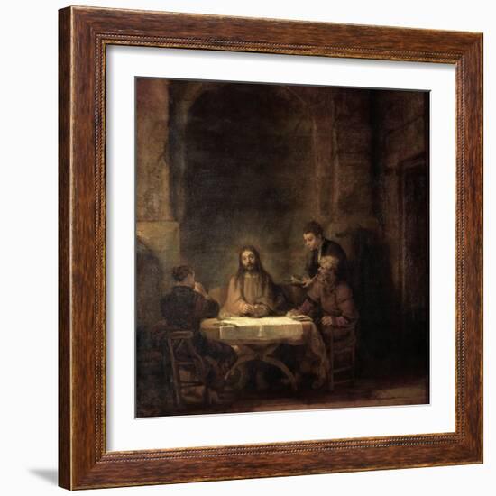 The Supper at Emmaus-Rembrandt van Rijn-Framed Premium Giclee Print