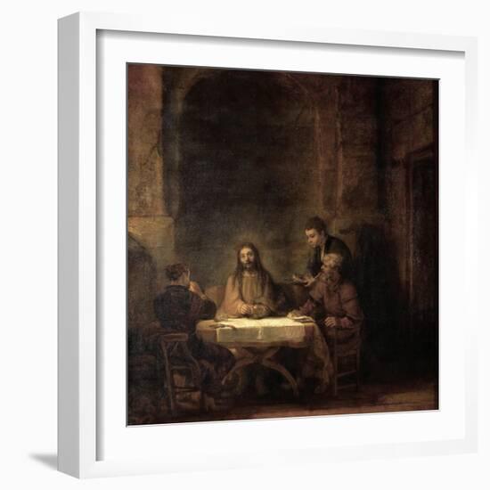 The Supper at Emmaus-Rembrandt van Rijn-Framed Premium Giclee Print