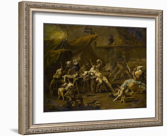 The Supper of Pulcinella and Colombina, c.1725-1730-Alessandro Magnasco-Framed Giclee Print