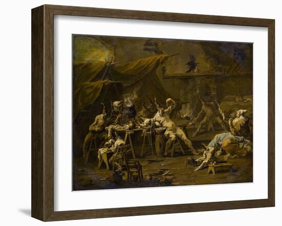 The Supper of Pulcinella and Colombina, c.1725-1730-Alessandro Magnasco-Framed Giclee Print