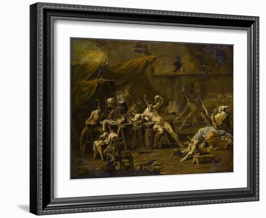 The Supper of Pulcinella and Colombina, c.1725-1730-Alessandro Magnasco-Framed Giclee Print