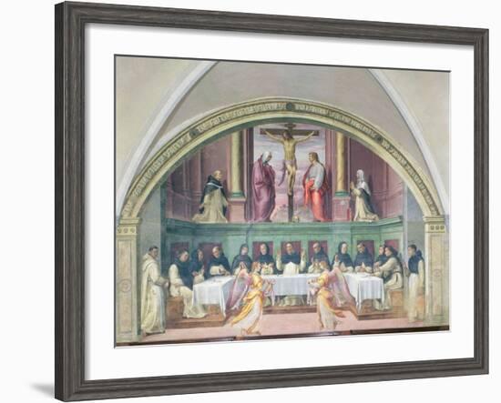 The Supper of St. Dominic, Lunette-Giovanni Antonio Sogliani-Framed Giclee Print