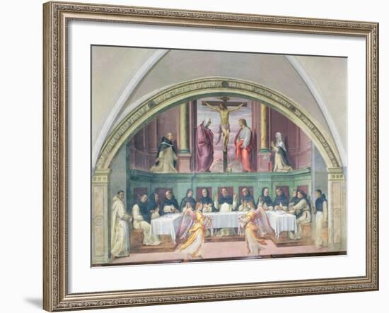 The Supper of St. Dominic, Lunette-Giovanni Antonio Sogliani-Framed Giclee Print