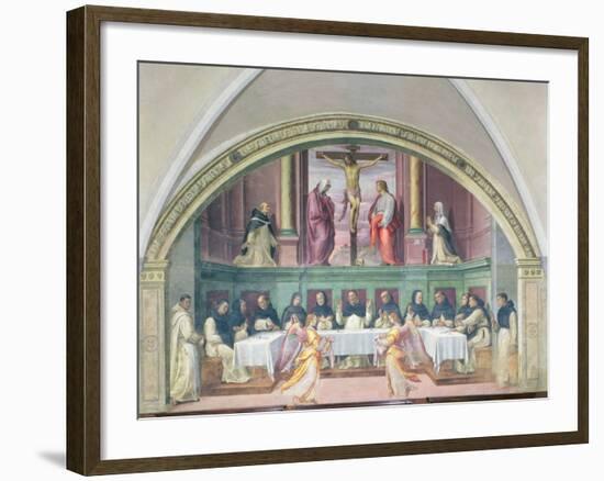 The Supper of St. Dominic, Lunette-Giovanni Antonio Sogliani-Framed Giclee Print