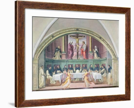 The Supper of St. Dominic, Lunette-Giovanni Antonio Sogliani-Framed Giclee Print