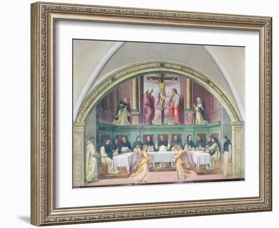 The Supper of St. Dominic, Lunette-Giovanni Antonio Sogliani-Framed Giclee Print