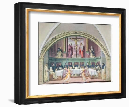 The Supper of St. Dominic, Lunette-Giovanni Antonio Sogliani-Framed Giclee Print