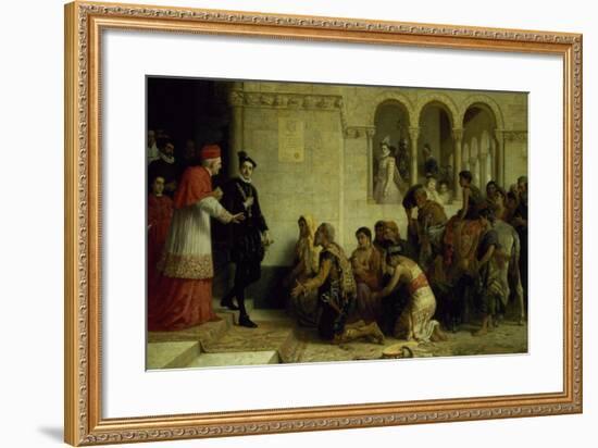 The Supplicants. the Expulsion of the Gypsies from Spain, 1872-Edwin Longsden Long-Framed Giclee Print