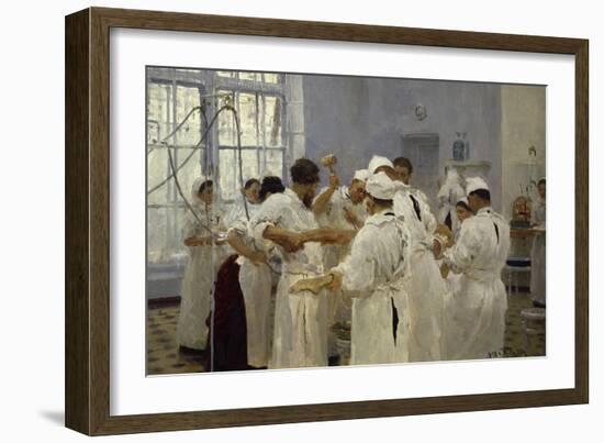 The Surgeon J.W.Pavlov in the Operating Theatre, 1888-Ilya Efimovich Repin-Framed Premium Giclee Print