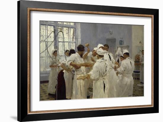 The Surgeon J.W.Pavlov in the Operating Theatre, 1888-Ilya Efimovich Repin-Framed Premium Giclee Print