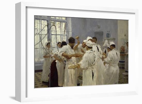 The Surgeon J.W.Pavlov in the Operating Theatre, 1888-Ilya Efimovich Repin-Framed Premium Giclee Print