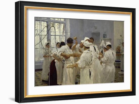 The Surgeon J.W.Pavlov in the Operating Theatre, 1888-Ilya Efimovich Repin-Framed Premium Giclee Print