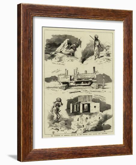 The Surrender of Candahar, Sketches on the Proposed State Railway, Now Abandoned-null-Framed Giclee Print