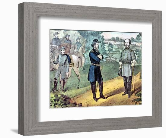 The Surrender of Confederate Forces in North Carolina, American Civil War, 1865-Currier & Ives-Framed Giclee Print