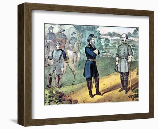 The Surrender of Confederate Forces in North Carolina, American Civil War, 1865-Currier & Ives-Framed Giclee Print