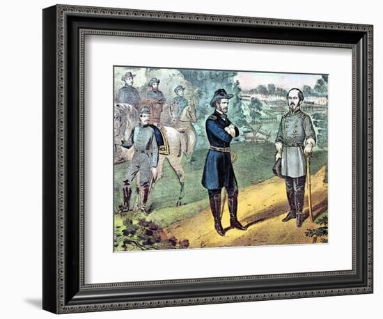 The Surrender of Confederate Forces in North Carolina, American Civil War, 1865-Currier & Ives-Framed Giclee Print