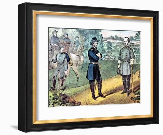 The Surrender of Confederate Forces in North Carolina, American Civil War, 1865-Currier & Ives-Framed Giclee Print