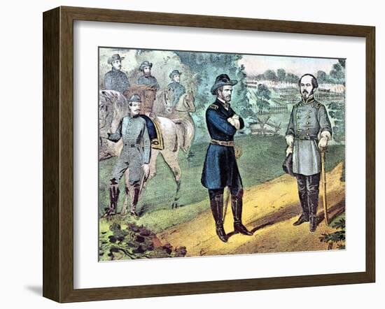 The Surrender of Confederate Forces in North Carolina, American Civil War, 1865-Currier & Ives-Framed Giclee Print