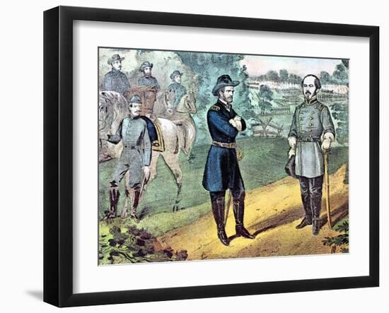 The Surrender of Confederate Forces in North Carolina, American Civil War, 1865-Currier & Ives-Framed Giclee Print