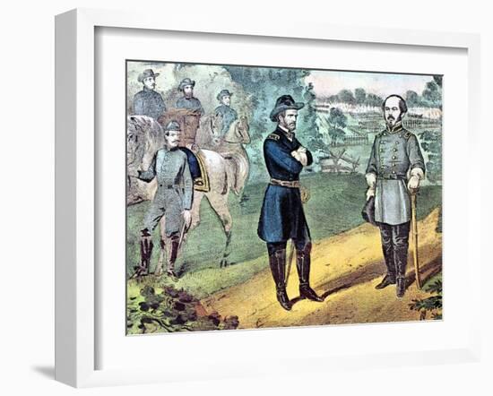 The Surrender of Confederate Forces in North Carolina, American Civil War, 1865-Currier & Ives-Framed Giclee Print