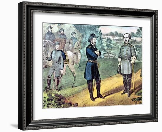 The Surrender of Confederate Forces in North Carolina, American Civil War, 1865-Currier & Ives-Framed Giclee Print