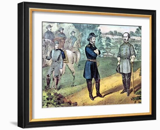 The Surrender of Confederate Forces in North Carolina, American Civil War, 1865-Currier & Ives-Framed Giclee Print