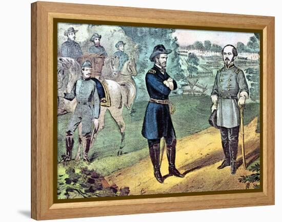 The Surrender of Confederate Forces in North Carolina, American Civil War, 1865-Currier & Ives-Framed Premier Image Canvas