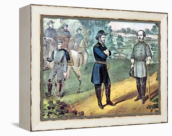 The Surrender of Confederate Forces in North Carolina, American Civil War, 1865-Currier & Ives-Framed Premier Image Canvas