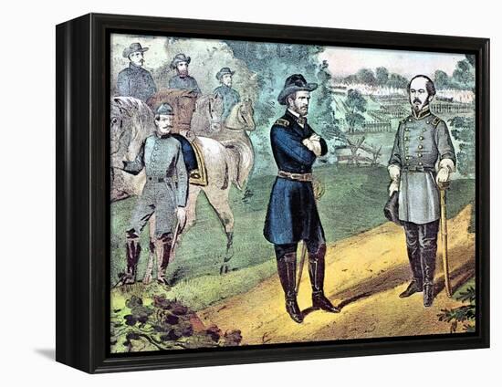 The Surrender of Confederate Forces in North Carolina, American Civil War, 1865-Currier & Ives-Framed Premier Image Canvas