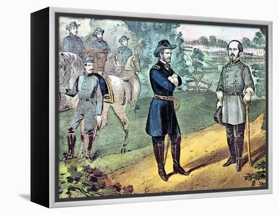 The Surrender of Confederate Forces in North Carolina, American Civil War, 1865-Currier & Ives-Framed Premier Image Canvas