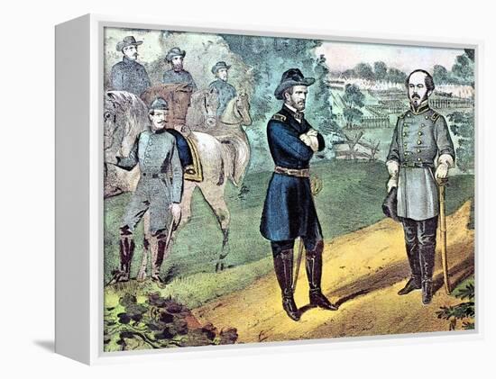 The Surrender of Confederate Forces in North Carolina, American Civil War, 1865-Currier & Ives-Framed Premier Image Canvas