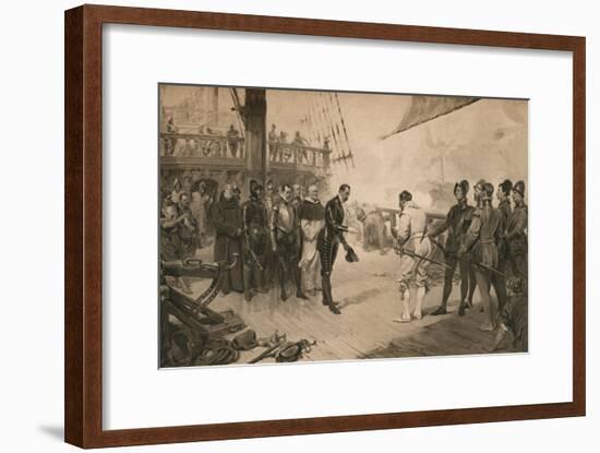 The surrender of Don Anton to Sir Francis Drake, 1 March 1579 (1905)-Unknown-Framed Giclee Print