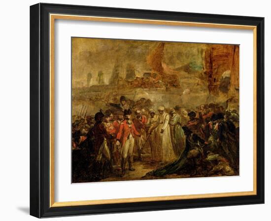 The Surrender of the Two Sons of Tipu Sahib (1749-99), Sultan of Mysore, to Sir David Baird, C.1800-Henry Singleton-Framed Giclee Print