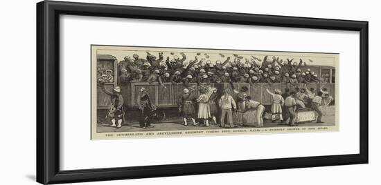 The Sutherland and Argyllshire Regiment Coming into Durban, Natal, a Friendly Shower of Pine Apples-null-Framed Giclee Print