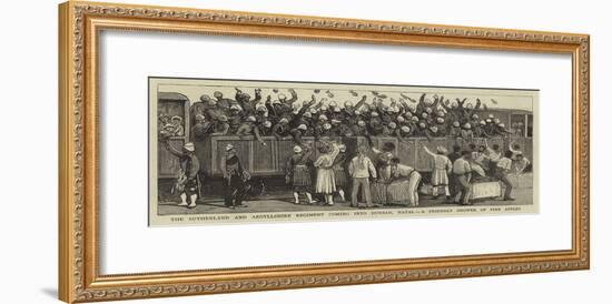 The Sutherland and Argyllshire Regiment Coming into Durban, Natal, a Friendly Shower of Pine Apples-null-Framed Giclee Print