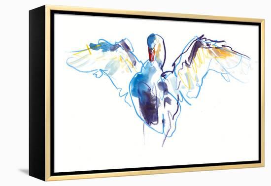 The Swan, 2022, (mixed media on paper)-Mark Adlington-Framed Premier Image Canvas