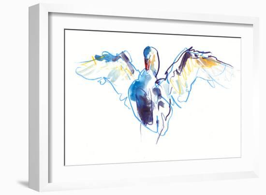 The Swan, 2022, (mixed media on paper)-Mark Adlington-Framed Giclee Print