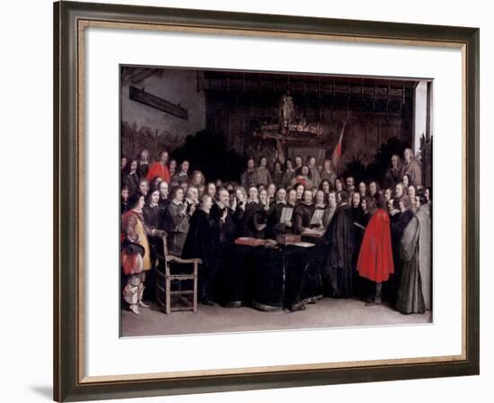 The Swearing of the Oath of Ratification of the Treaty of Munster, 1648-Gerard Terborch-Framed Giclee Print