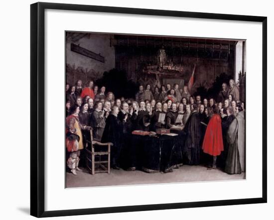 The Swearing of the Oath of Ratification of the Treaty of Munster, 1648-Gerard Terborch-Framed Giclee Print