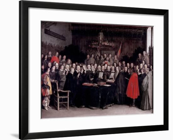 The Swearing of the Oath of Ratification of the Treaty of Munster, 1648-Gerard Terborch-Framed Giclee Print