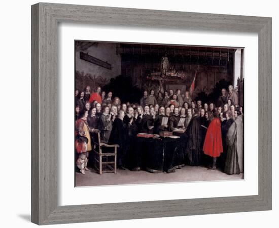 The Swearing of the Oath of Ratification of the Treaty of Munster, 1648-Gerard Terborch-Framed Giclee Print