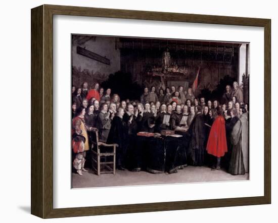 The Swearing of the Oath of Ratification of the Treaty of Munster, 1648-Gerard Terborch-Framed Giclee Print