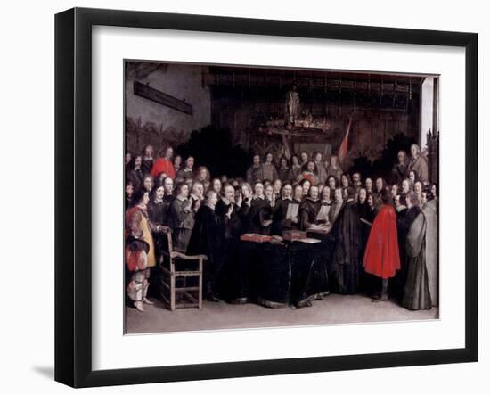 The Swearing of the Oath of Ratification of the Treaty of Munster, 1648-Gerard Terborch-Framed Giclee Print