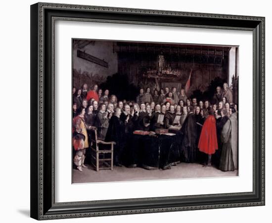 The Swearing of the Oath of Ratification of the Treaty of Munster, 1648-Gerard Terborch-Framed Giclee Print