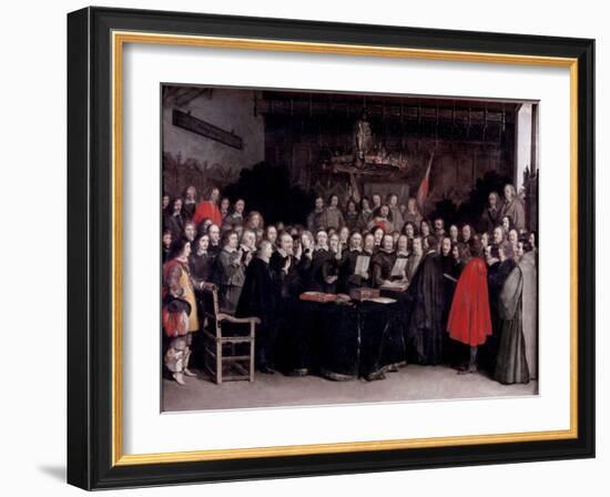 The Swearing of the Oath of Ratification of the Treaty of Munster, 1648-Gerard Terborch-Framed Giclee Print