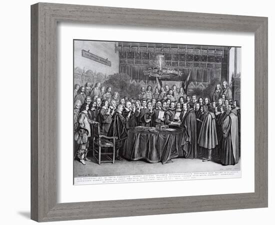 The Swearing of the Oath of Ratification of the Treaty of Westphalia at Munster, 24th October 1648-Gerard Terborch-Framed Giclee Print